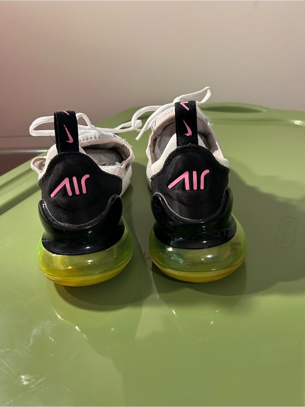 Nike Women's Sneakers — White, Black, Pink & Yellow Air Max 270